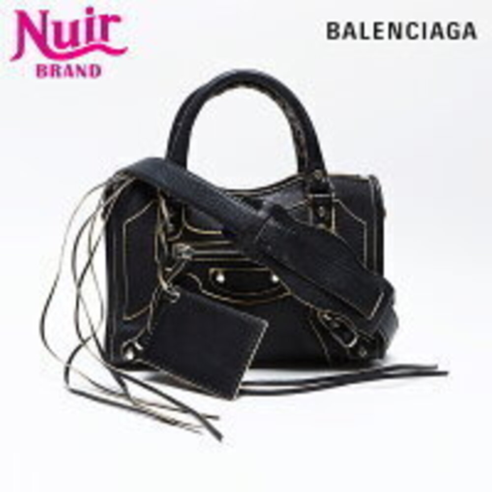 Balenciaga Neo City Leather Shoulder Bag Black